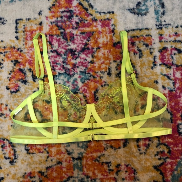 SOLD SheIn Neon Lime Mesh Lingerie Set - Picture 9 of 10